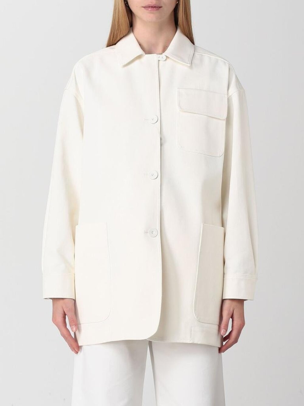 Max Mara Ragtime Workwear Jacket Optical White Size IT 44 US 10 NEW NWT